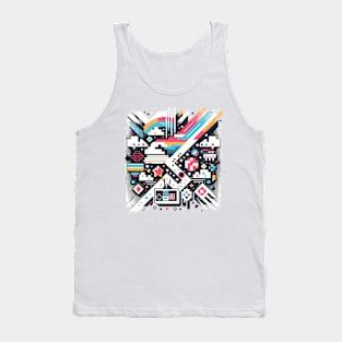 Pixelated Nostalgia: Abstract Retro Gamer Tank Top